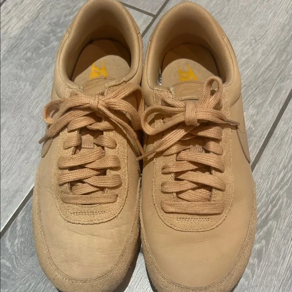 Nike Light Tan Suede Casual Sneakers - Picture 2 of 3